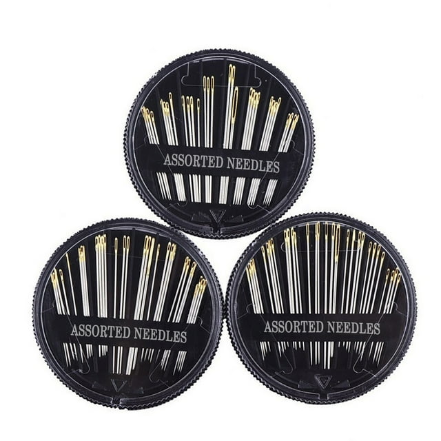 2DXuixsh 30Pcs Sewing Needle Box Set Stainless Steel Assorted Hand Sewing Needles Embroidery Mending Craft Quilt Sew Case Black