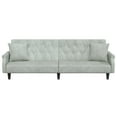thumbnail image 2 of vidaXL Sofa Bed with Armrests Light Grey Velvet, 2 of 5