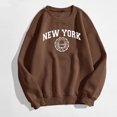 thumbnail image 2 of Bibifish Womens Sweatshirts New York Graphic Crewneck Sweatshirts Retro Pattern Soft Relaxed Fit Casual Travel Daily Outings Vintage Style Pullover, 2 of 8