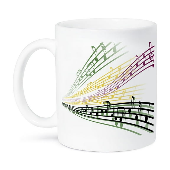 3dRose, Colorful Musical Notes Musician Music Lover Design, 15oz Mug