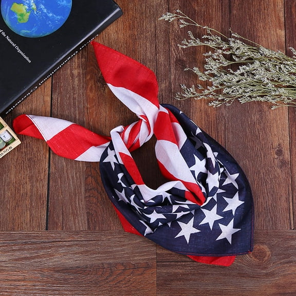 FRCOLOR 3 PCS Headband Bandana Outdoor Square Scarf Flag Patriotic Bandanas Headwear