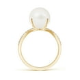 thumbnail image 2 of ANGARA Freshwater Cultured Pearl and Diamond Split Shank Ring in 14K Yellow Gold for Women | June Birthstone, Birthday, Anniversary, Jewelry Gift for Women | Pearl Ring, 2 of 8