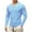 Light Blue, variant on LNZGNM Men's Long Sleeve T Shirts Longline Stretch V-Neck Shirt Lightweight Slim Fit Solid Color Tee Shirts Stylish Gym Tees,Light Blue M