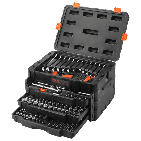 450-Piece Mechanics Tool Set, 1/4" 3/8" 1/2" Drive SAE & Metric Socket Set with Bits, Hex & Combination Wrenches, Includes Storage Case