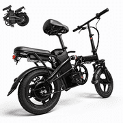 14” Folding Electric Bike, Peak 500W Motor 36V 12Ah Battery, Ebike 20 MPH, 30+ Miles PAS Range, Shock Absorbers, UL 2849 Certified for Adult and Teen