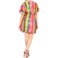 thumbnail image 4 of LA LEELA Women's Summer Tropical Beach Loose Casual Kimono Tops Beachwear Duster Cardigan Cover up Kimonos for Women 2X-3X Carol, Vertical Stripes, 4 of 4