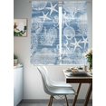 thumbnail image 3 of Blue Coastal Sheer Curtains 72 Inch Long 2 Panels, Nautical Starfish Octopus Coral Summer Light Filtering Rod Pocket Curtains, Sheer Voile Drapes for Living Room Bedroom, 52"x72", 3 of 8