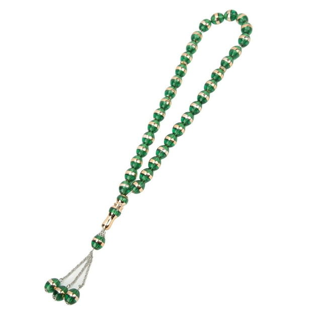 Rosario De Cuentas 33 Granos Exquisito Patrón Único Artículo Religioso Adoración Suministros De OraciónVerde