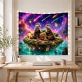 thumbnail image 5 of Otters Picnic on a Floating Island with Cosmic Sky, Serene Fantasy for Animal Lovers, Whimsical Wall Art Decor, Birthday Gift, Tapestry Wall Hanging for Bedroom and Living Room, 5 of 7