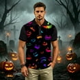thumbnail image 5 of IAJDKMEK Halloween Men's Polo Short SleeveShirt - Button-Down Soft Knit Shirt, Lightweight Summer Shirt for Party, Golf, Daily Wear & Costume Events,Black L, 5 of 7