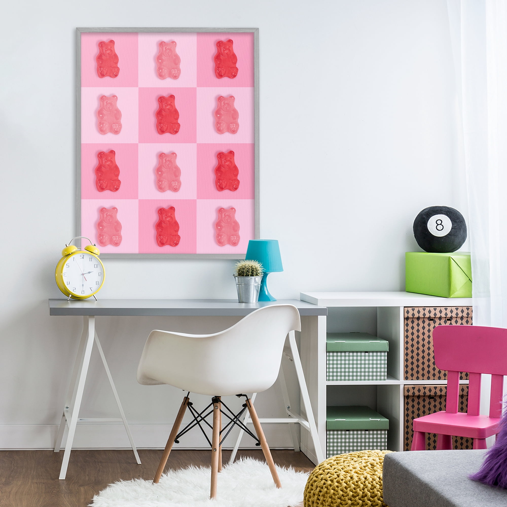 Stupell Industries Pink & Red Candy Bears Gray Framed Giclee Art, design by LISH Creative