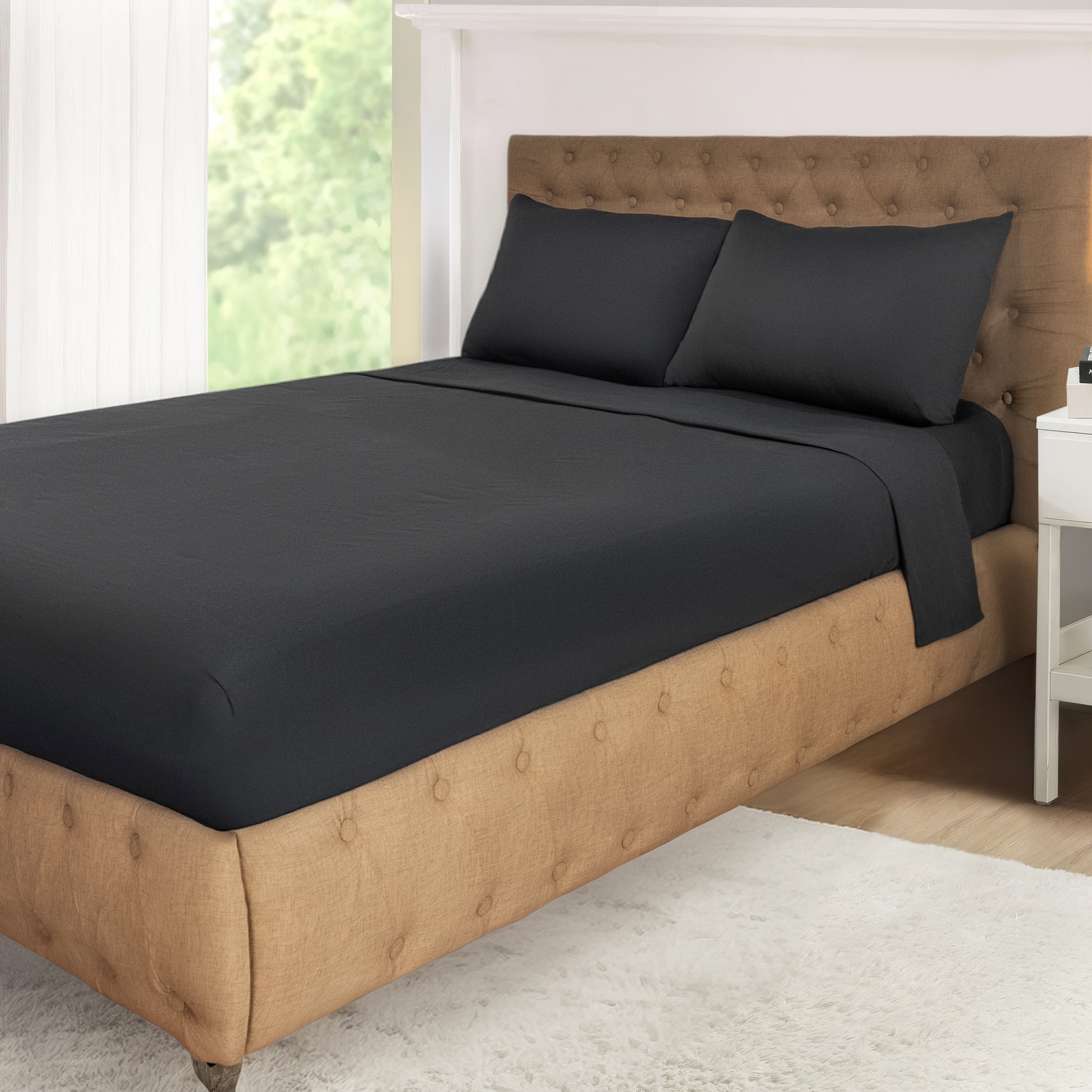 Mainstays All in One Reversible Comforter and Sheet set- 7 Piece, Full, Beige Animal Print