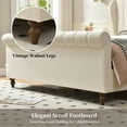 thumbnail image 6 of Zanmintaobo Queen Sleigh Bed Frame,54"H Scroll Wingback Headboard,Velvet Upholstery,Wooden Slats,Noise-Free,No Box Spring Needed,Easy Assembly,Cream, 6 of 11