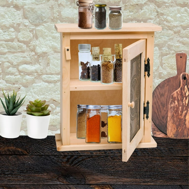 Country Barn Gifts Amish Made Unfinished Pine Spice Cabinet with