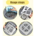 thumbnail image 4 of Paquete de 10 Mallas de Drenaje Higiénicas Autoadhesivas, Atrapador de Pelo Desechable para Ducha y Bañera, Filtro Autoadhesivo Anti-obstrucción para el Piso Del Baño, 4 of 7