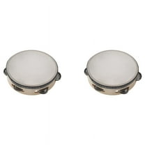 2 Pcs 6 Inches Early Education Teaching Aids Hand Tambourine Children Percussion Tambourine Dance Hand Drum with 4 Bells