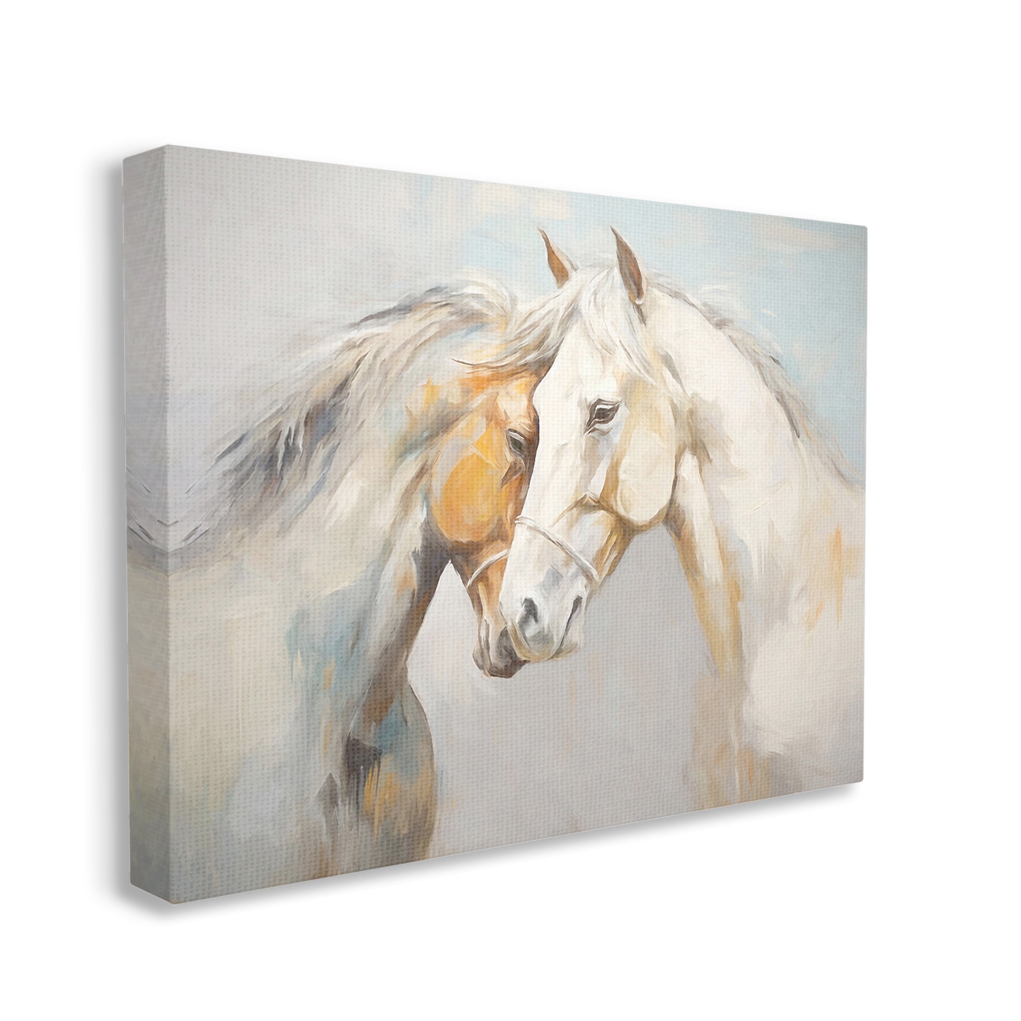 Stupell Industries Grey Horse Hugs Animals & Insects Painting Gallery Wrapped Canvas Art Print Wall Art, 30 x 24