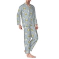thumbnail image 2 of Balery Baby Elephant Giraffe Pijama para Hombre de Dos Piezas con Manga Larga, Conjunto de Dormir y Descanso Suave con Bolsillos-Large, 2 of 7