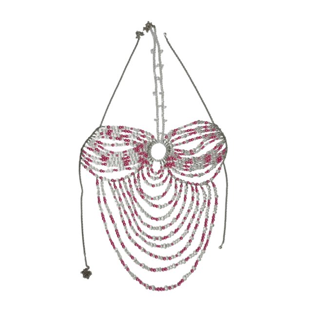 Cadena de cuentas Cadena de sujetador Cadena de s Joyas Boho Bikini Collar de cadena de bikini para conciertos de vacaciones Fiesta de carnaval