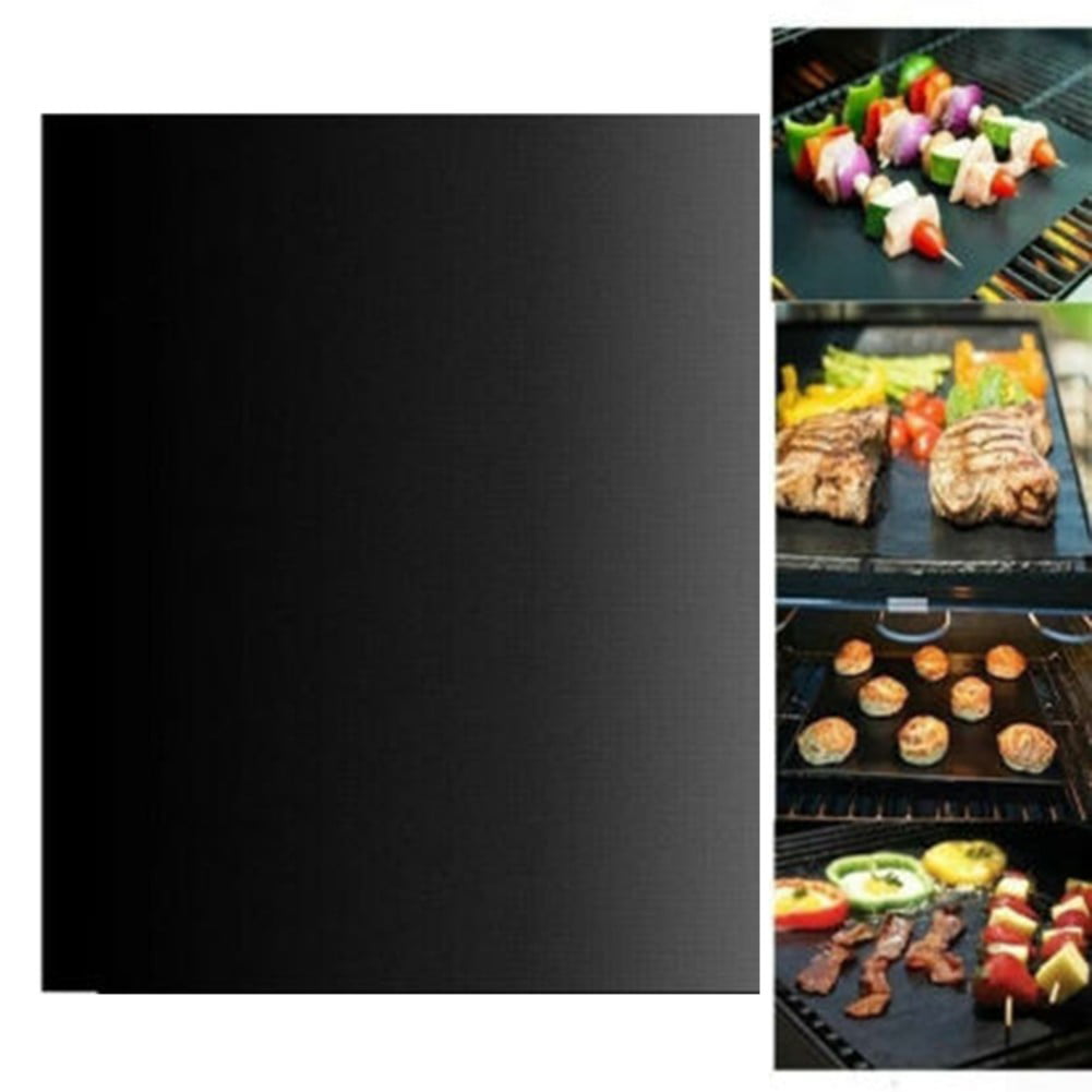 Round Non-stick BBQ Grill Mat Sheet BBQ Silicone Brush,Resistant Baking Tools 