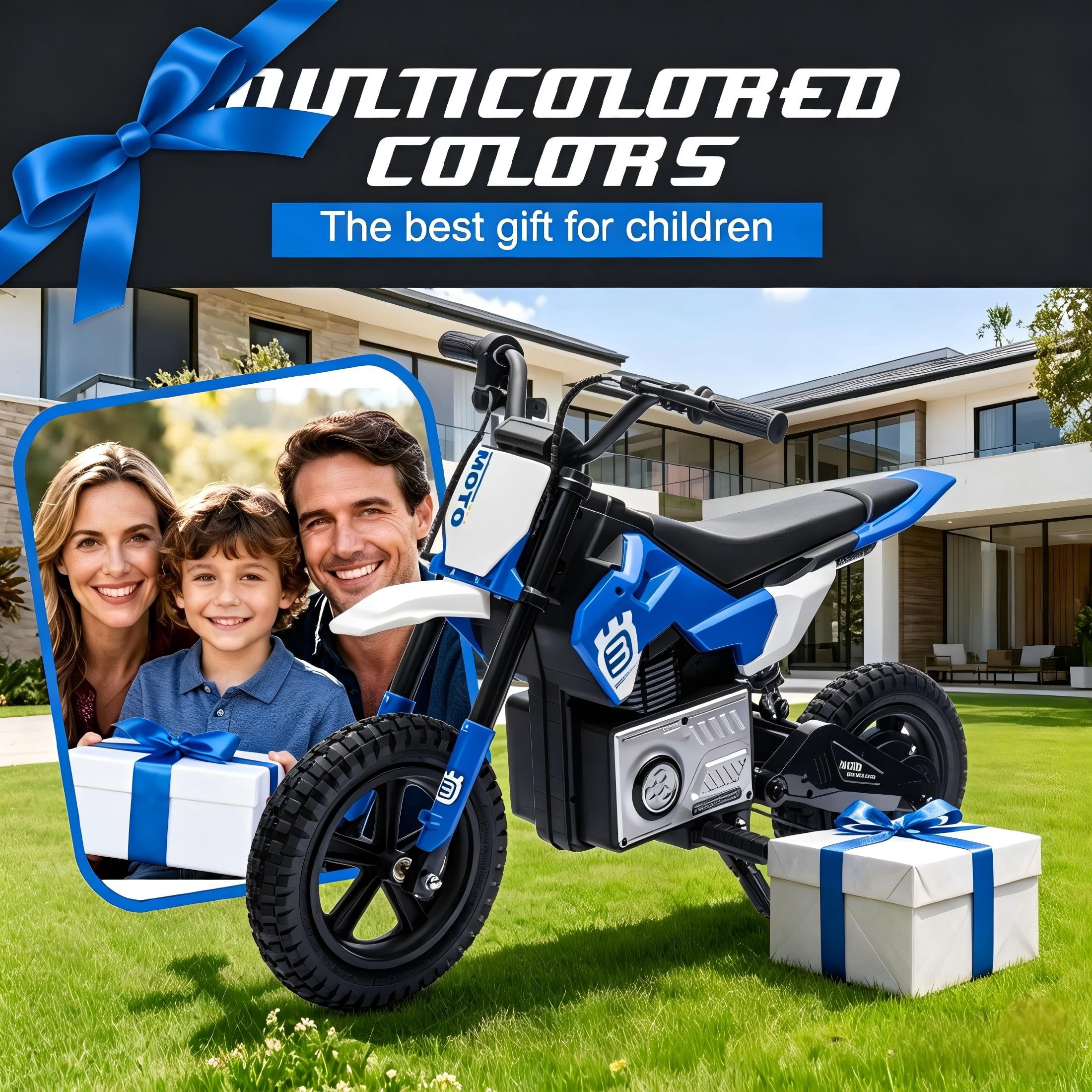 24V Electric Dirt Bike for Kids 5-12, SHINPT Ride On Toys for Kids 5-12, Toddler Motorcycle with 200W Motor, Speeds 3.11-9.32MPH, Electric Toy Motorcycle with Rear Shock Absorber, LED Lamp, Music