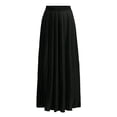 thumbnail image 4 of Fgnfyis Womens Fashion High Waist Fold Soild Loose Beach Wrap Maxi Long Skirt Flowy Boho Pleated Skirt Black M, 4 of 7