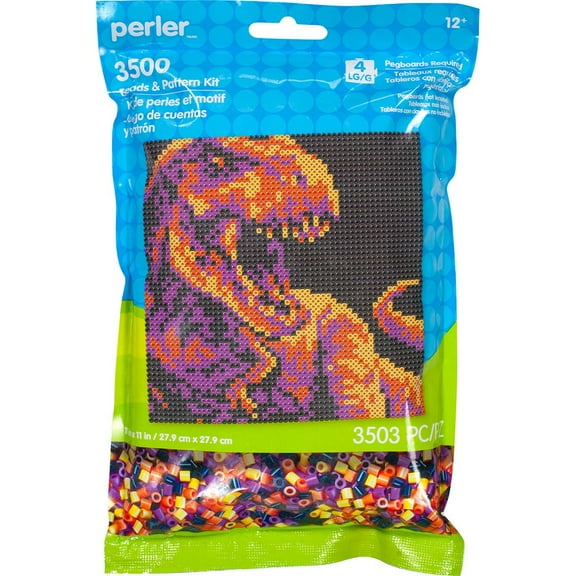 Perler Tyrannosaurus Rex Pattern Bag Beads Kit, 3500pcs, Dino