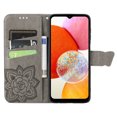 thumbnail image 5 of Wallet Case for Samsung Galaxy A36 5G,Women Flip Folio PU Leather Protective Case Wrist Strap Card Slots Holder Purse Emboss Butterfly Flower Stand Flip Case for Samsung Galaxy A36 5G,Gray, 5 of 6