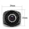 thumbnail image 2 of Mens Ring Black Purple Stainless Steel Ring with Semi-Precious Amethyst Crystal, 2 of 7