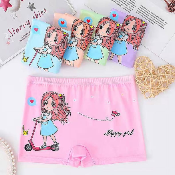 Braguitas para niños, calzoncillos tipo bóxer con dibujos animados bonitos para mujer, calzoncillos tipo bóxer triangulares grandes para niñas y niñas, calzoncillos tipo bóxer de princesa para niños