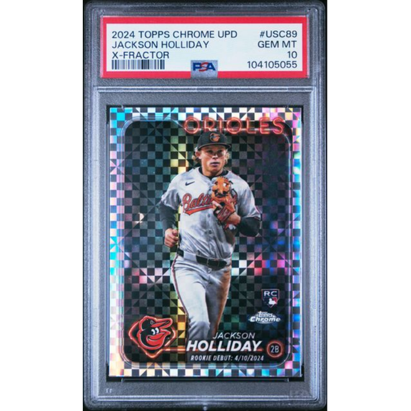 Graded 2024 Topps Chrome Update Jackson Holliday #USC89 Xfractor Rookie RC Baseball Card PSA 10 Gem Mint