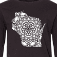 thumbnail image 4 of Inktastic Wisconsin Silhouette Mandala Long Sleeve Youth T-Shirt, 4 of 5