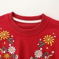 thumbnail image 5 of Otqutp Round Neck Tops for Baby Toddler Girls 2024 Pullover Round Neck Long Sleeve Sweatshirt Embroidered Floral Embroidered Flower T Shirt(Red,2 Years), 5 of 6