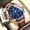 Blue Rose_Brown Leather, variant on EXPLOJOY Leather Watch for Men Luminous Quartz Wristwatch Waterproof with Calendar Moon Phase