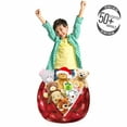 thumbnail image 3 of Summer Storage Toy Bag Chair, Fruit Theme Illustration Strawberries Pattern Vibrant Ripe Juicy Organic Food, Stuffed Animal Organizer Washable Bag, Large Size, Jade Green Red, by Ambesonne, 3 of 3