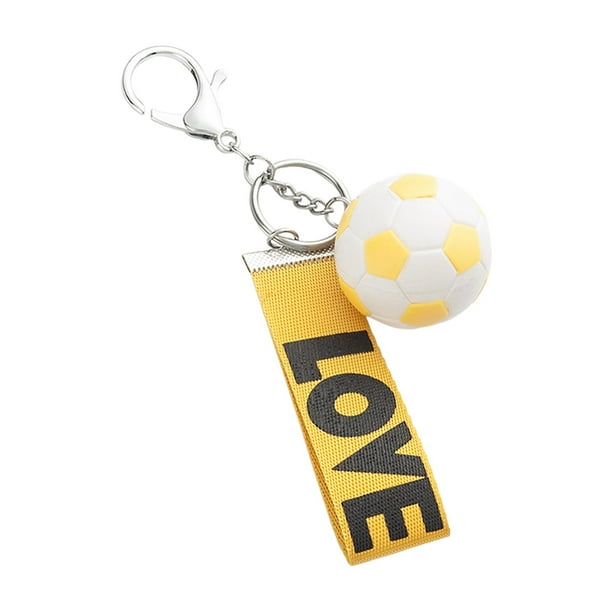 Mini llavero de fútbol, creativo llavero deportivo para billetera, amantes del deporte. amarillo