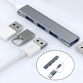 thumbnail image 2 of Birdeem Mini Usb Hub Extensions, 4 Port Usb 3.0 Hub, 2.0 Hub, Usb Adapter Station, Ultra Slim Portable Data Hub, Usb Splitter Aluminum, 2 of 7