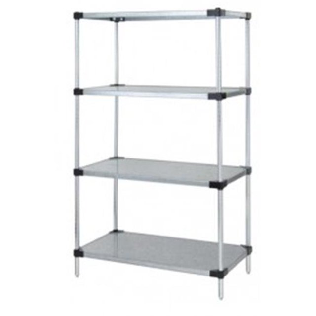 Unité d'Étagères Pleines en Acier Galvanisé à 4 Tablettes - 18 x 24 x 86 Po