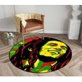 thumbnail image 1 of DEYOU Bob Marley Rasta Reggae Round Area Rugs Diameter 6 x 6ft Floor Carpet Mat for Living Dinning Room Bedroom Kitchen Hallway Office Decor, 1 of 5