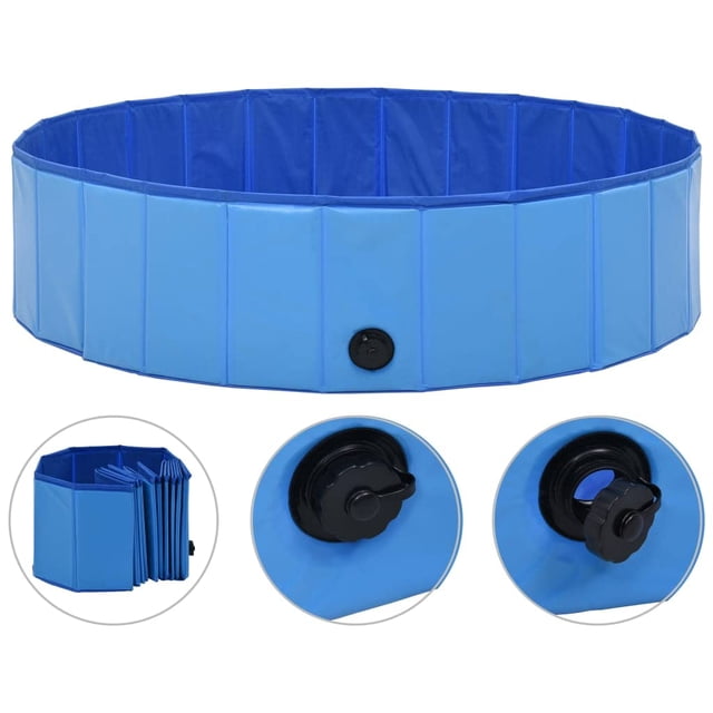 Piscina para perros VidaXL, plegable, azul, 120 cm x 30 cm, PVC