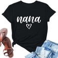 thumbnail image 4 of Shirts for Women Shirt Heart Printed Casual Short Sleeve Tee Top, 4 of 5