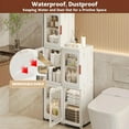 thumbnail image 4 of Tall Narrow Storage Cabinet with Movable Wheels, Adjustable Shelves & Magnetic Doors – Foldable Slim Plastic Organizer for Bathroom, Kitchen, Laundry, Ideal for Small Spaces(4-Tier,White), 4 of 6