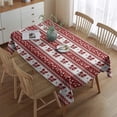 thumbnail image 2 of Red Christmas Knitted Pattern Rectangle Tablecloth 60"x84",Waterproof Polyester Rectangle Table Cloth, Wipeable Spillproof Polyester Tablecloth for Dining, Camping, Indoor and Outdoor, 2 of 5