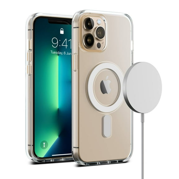 VRS Design Magnetic Phone Case for iPhone 13 Pro Max, [Crystal Mix] Slim & Clear Magsafe Lightweight Minimalist Case