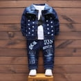 Baby Boy Outfits Kids Baby Girls Boys Letter Denim Coat Tops Shirt