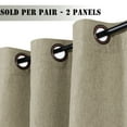 thumbnail image 2 of PrimeBeau Premium Energy Saving Thermal Insulated Textured Linen Living Room Curtains,Ultra Elegant 8 Grommets per Panel,52 by 108 - Inch (Set of 2) - Light Taupe, 2 of 7