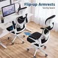 thumbnail image 6 of Yaheetech Adjustable High Back Mesh Office Chair with 90° Flip-up Armrest, White/Black, 6 of 7