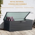 thumbnail image 4 of Jopath 260 Gallon Waterproof Metal Outdoor Deck Box, Extra Large Patio Storage Box with Lockable Storage Containers for Patio Furniture Cushions,Pool Accessories,Garden Tools Black, 4 of 8