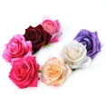 thumbnail image 4 of EeaseMX 5 broches de flores de tela de 10 cm para novia, con forma de rosa realista, para el pelo, para vestido de boda (beige), 4 of 7