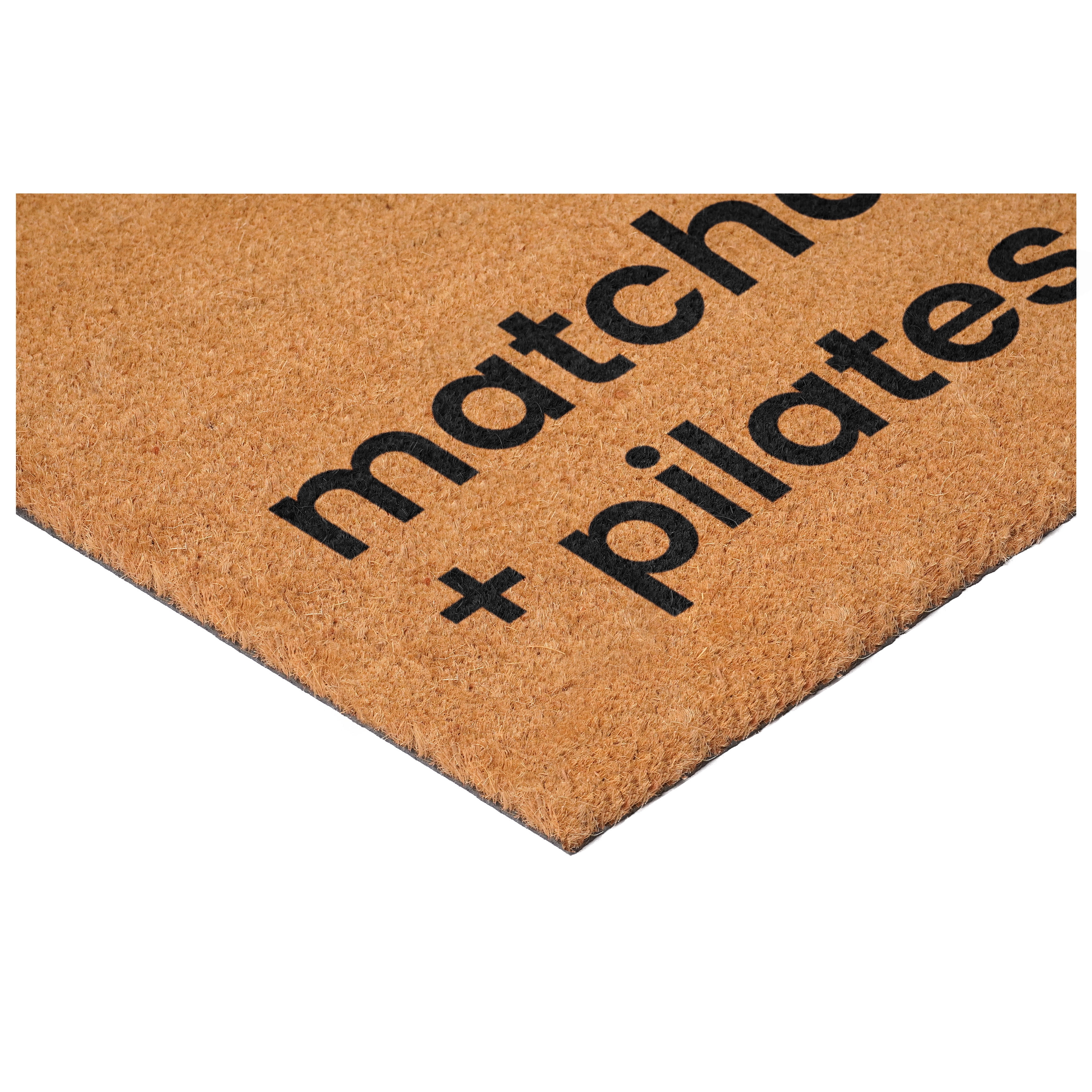 Matcha + Pilates Non Slip Vinyl Backing, Front Door Mat, Entryway Door Mat, 24"x36"